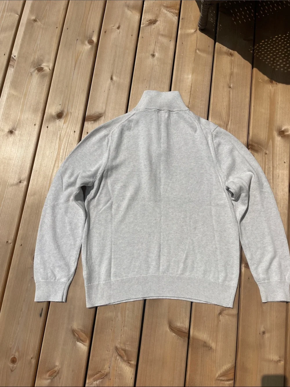 J. Crew Men's Light Gray 1/4 Zip  Mock Collar Sweater